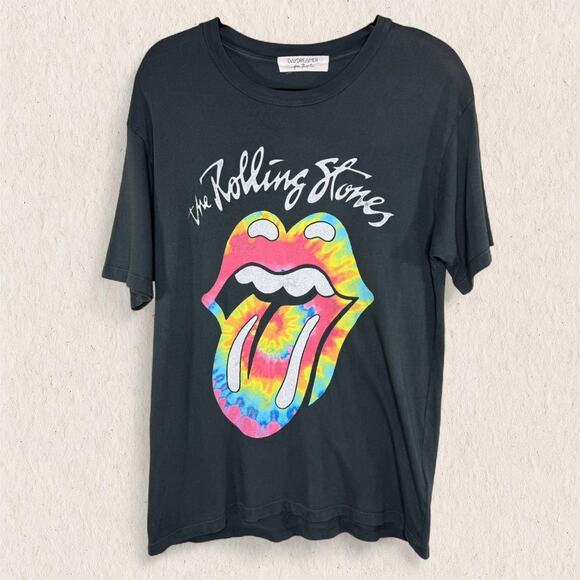 Daydreamer Rolling Stones Tie-Dye Tongue Tee Size Small Vintage Vibe‎ Band Shirt - Picture 1 of 7